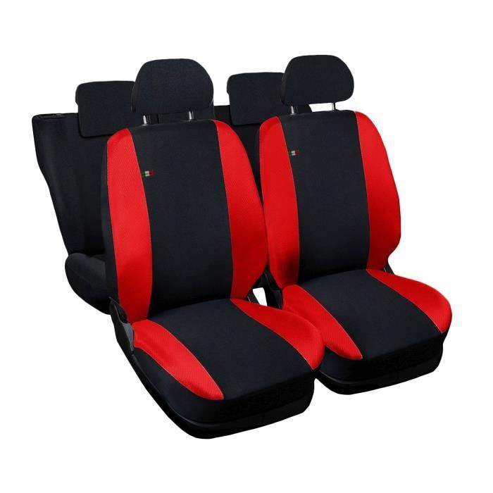 Housses De Siege Pour Audi A3 Deux Colores Noir Rouge Cdiscount Auto