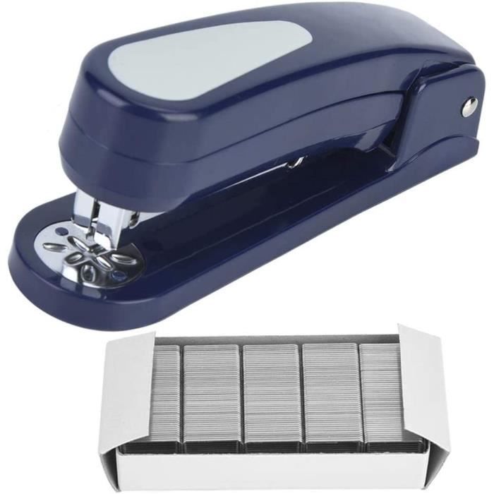 Lot De 2 Agrafeuses De Bureau Bleues - Capacité 20 Feuilles - Agrafeuse Portable Gris