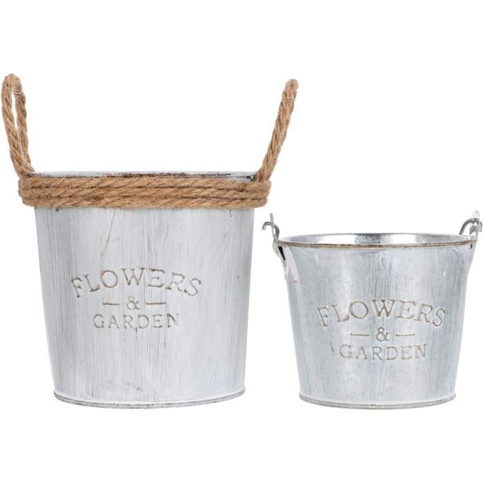 Olly Rose Oxford Lot de 2 pots de fleurs blancs pour intérieur et extérieur pour jardin et
