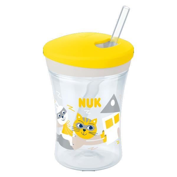 Tasse d'Apprentissage Nuk Action Cup avec Paille +12m 230ml Jaune -  Cdiscount Puériculture & Eveil bébé