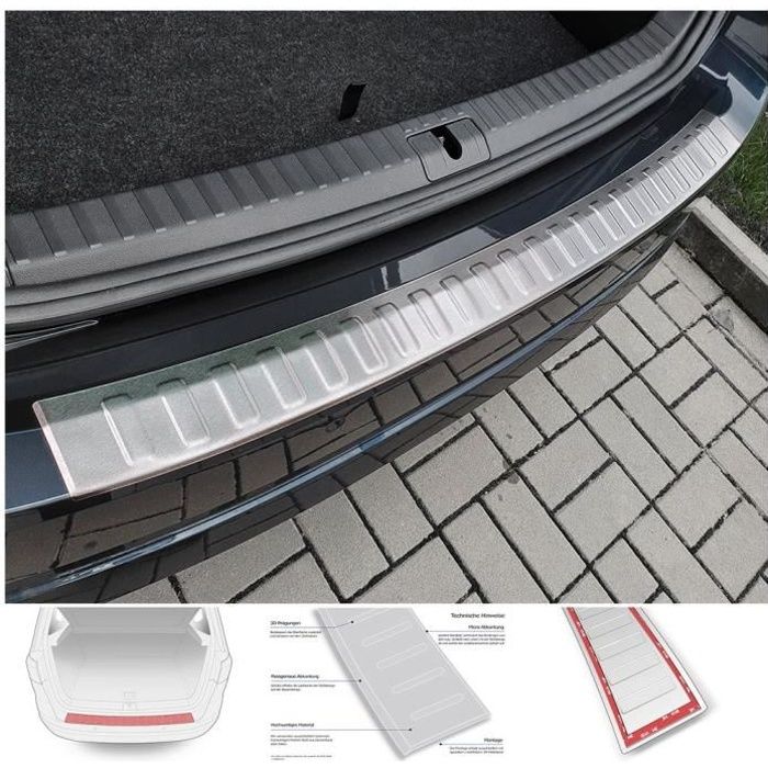Protection pour bords de chargement en aluminium pour Skoda Octavia 4 Combi année 2020- Pas pour RS! [Argent brossé]