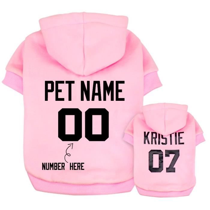 (Rose / 3XL)Sweat à capuche personnalisé pour grands chiens, vêtements pour animaux de compagnie, pour bouledogue français, petits,