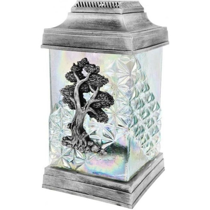 Noir Verre véritable Lanterne funéraire Lampe funéraire design avec bougie Décoration funéraire Bougie incluse Noir Verre véritable Lanterne funéraire Lampe funéraire design avec bougie Décoration funéraire Bougie incluse