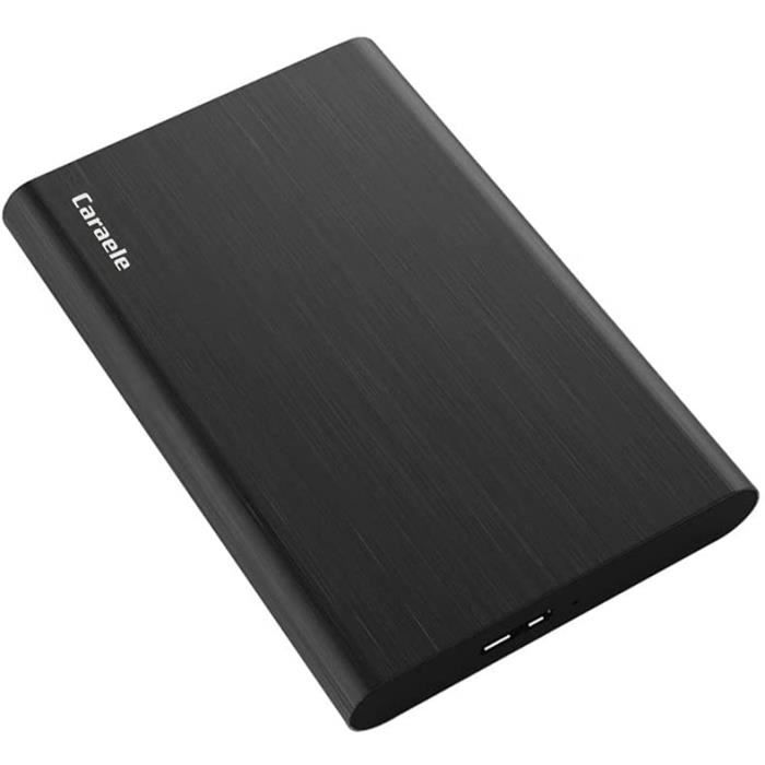 PC 2 To, noir Disque dur externe portable de 2 To externe USB 3.0 Disque dur externe ultra fin pour Mac ordinateur portable 