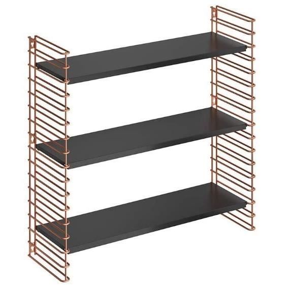 Support mural - Tomado - Acier - Noir/Cuivre - 70 x 68 cm
