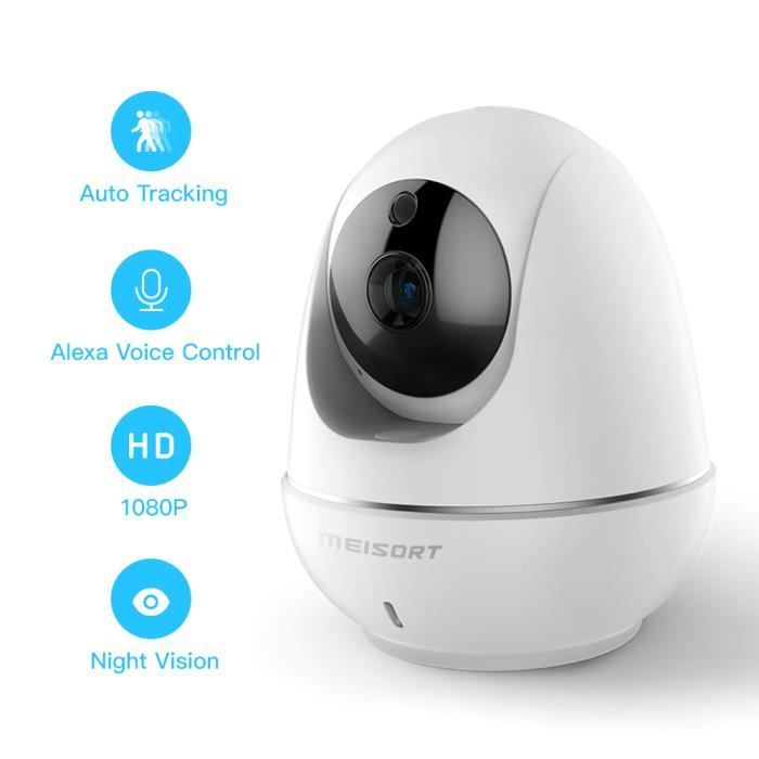 360 ° Smart Motion Tracking Caméra IP 1080P Panorama Infrarouge Vision ...