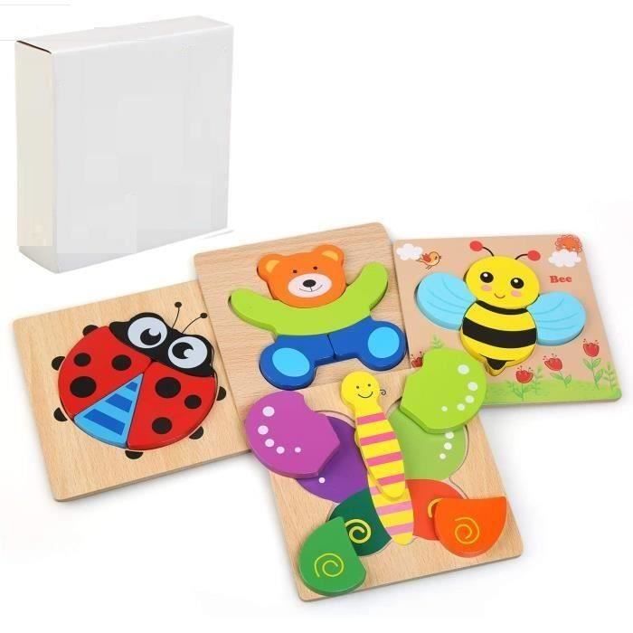 Felly Jouet Bebe Puzzles En Bois Jouets Montessori Enfant 1 2 3 4 Ans Bebes Animaux Jeux Educatif Apprentissage Cdiscount Jeux Jouets