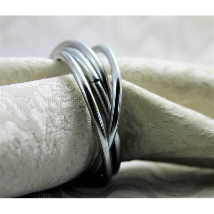 Rond De Serviette En Métal Doré, Vintage, Occasion, Sans Marque