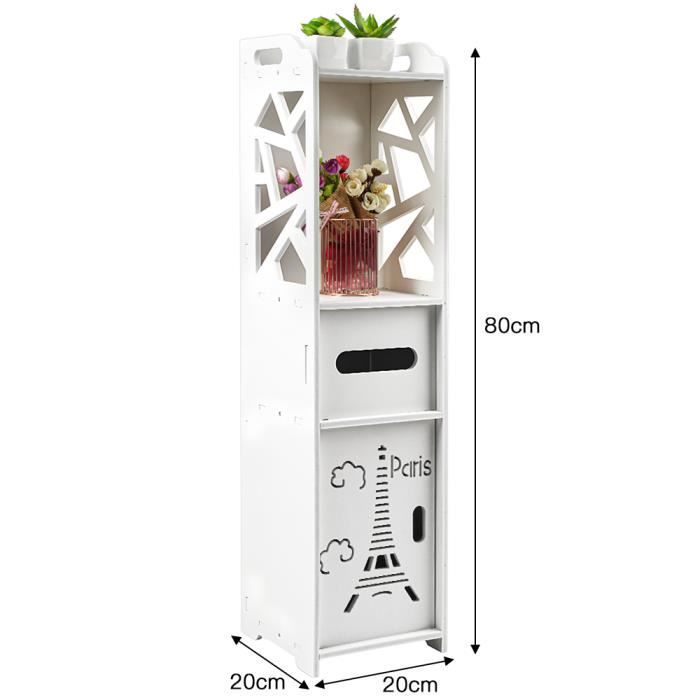 Armoire de salle de bain - HOMEWELL - 80cm - Blanc - Contemporain - Design