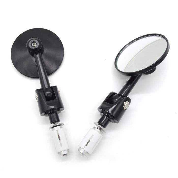 Rétroviseur Moto Embout De Guidon - Compatible 7/8" (22mm) - Anti-Glare Bleu - Certifié E24 - Pour Scooter, Quad, ATV - 2