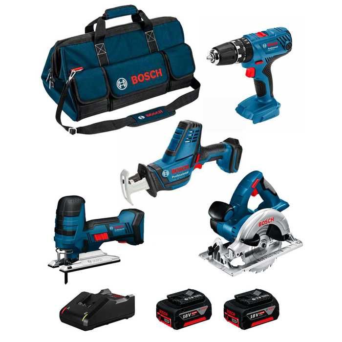 BOSCH Kit 18V BK403BAG (GSA 18 V-LI C + GST 18 V-LI S + GKS 18 V-LI + GSB 18V-21 + 2 x 4 0 Ah + GAL18V-40 + Sac)