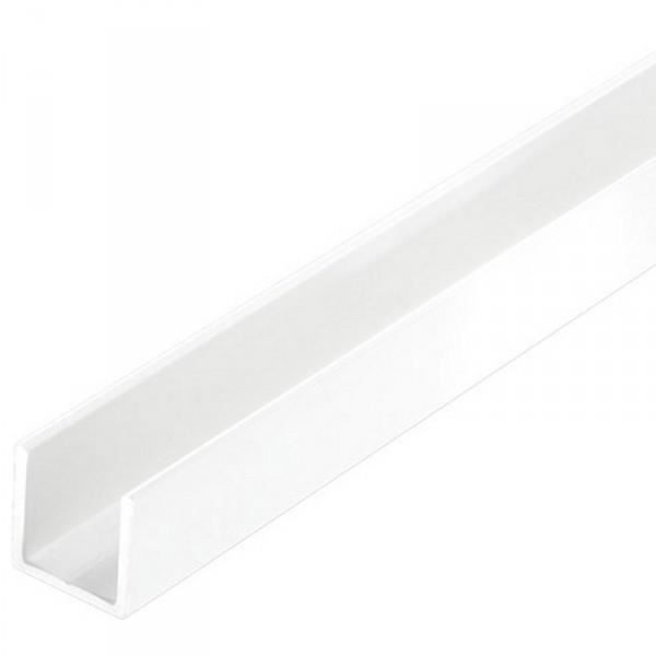 Profilé PVC en U Carré 19,5x1,5mm - CIS - Blanc - 1m