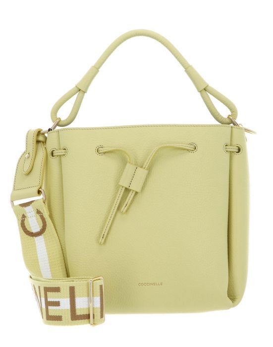 COCCINELLE Sac à main brun foncé en cuir pour femme - Blue Soft Handbag Grained Leather Coffee