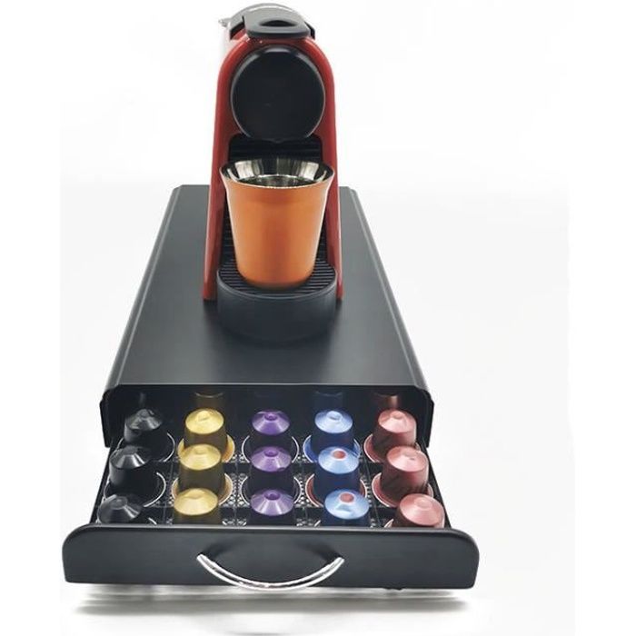 Range-dosettes sous cafetière compatible Nespresso et Special. T -  Plastique - Noir - 40x 27.5 x 7.5cm - Cdiscount Maison