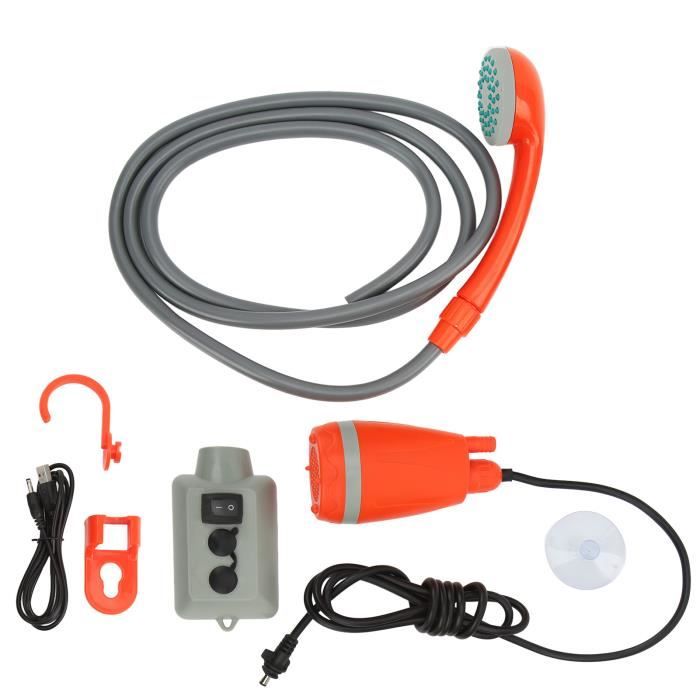 Douche Portable électrique Rechargeable Pour Camping - Batterie 4800 MAh, 3 Vitesses, Filtre Intégré - Bleu