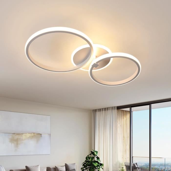 Plafonnier LED 71w Lampe Modern 3 Couleurs Dimmable avec Télécommande Des  Lampes de Plafond 6 Anneaux luminaire pour Salon - Doré - Cdiscount Maison