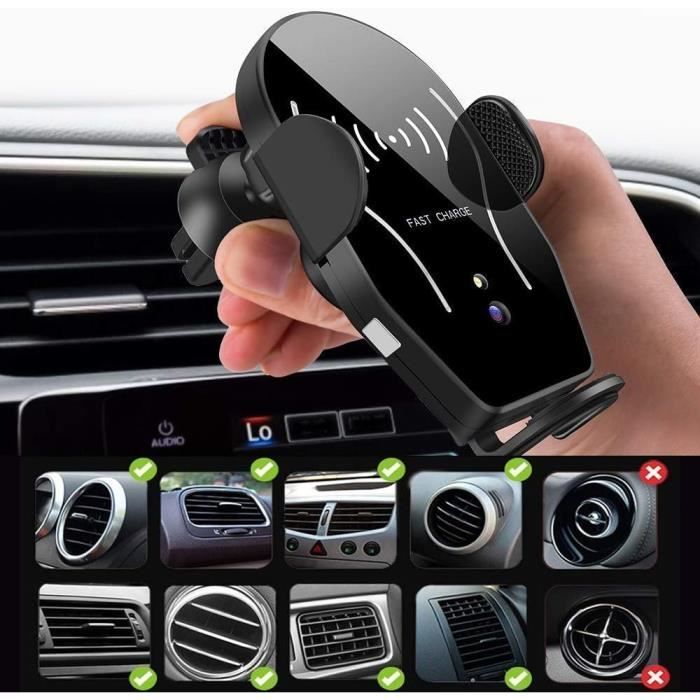Denash Chargeur De Voiture Sans Fil Rapide 15W, Support De Téléphone à