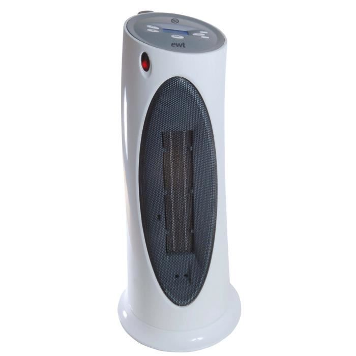 Chauffage soufflant céramique - EWT - EC220LCD - 2000 W - Thermostat électronique - Oscillation