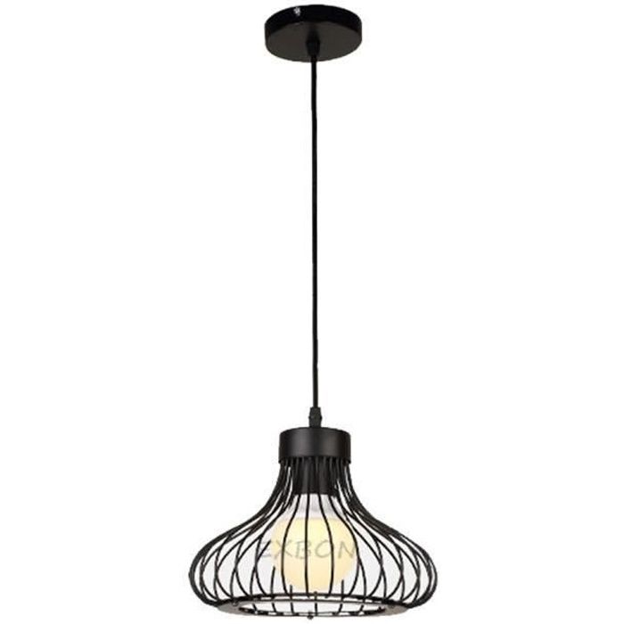 Suspension Cage E27 EXBON - Lustre pour Chambre Couloir Balcon - Noir - 1 ampoule(s) - 40 W