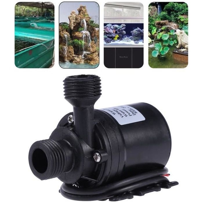 JZK DC 12V Pompe à eau submersible sans brosse 800L/H 5M Micro petite pompe  eau pour étang/fontaine/piscine/aquarium système de circulation eau,  système de circulation solaire : : Bricolage