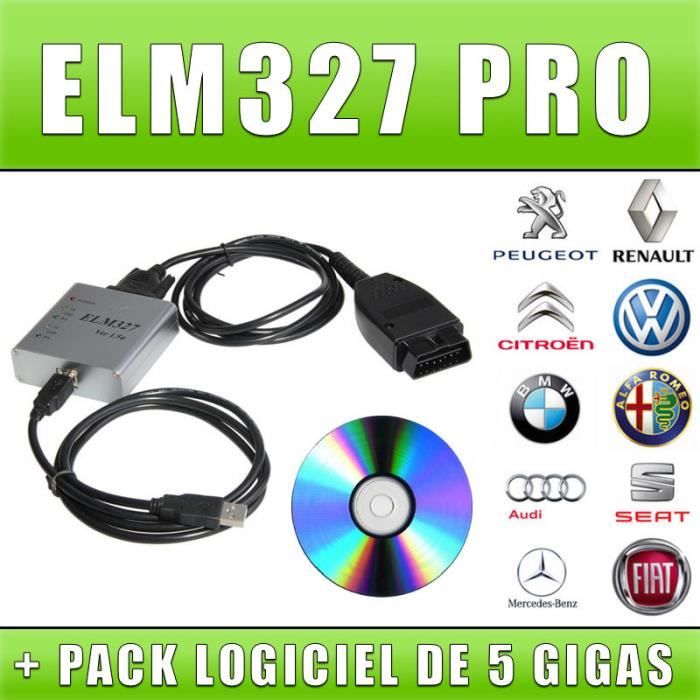 Câble / Interface ELM 327 PRO USB - Diagnostique AUTO - LOGICIEL EN FRANCAIS by Mister Diagnostic®