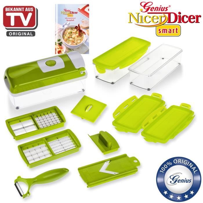 Genius Nicer Dicer Smart Set de 13 pièces Appareil découpelégumes Mandoline Trancheuse