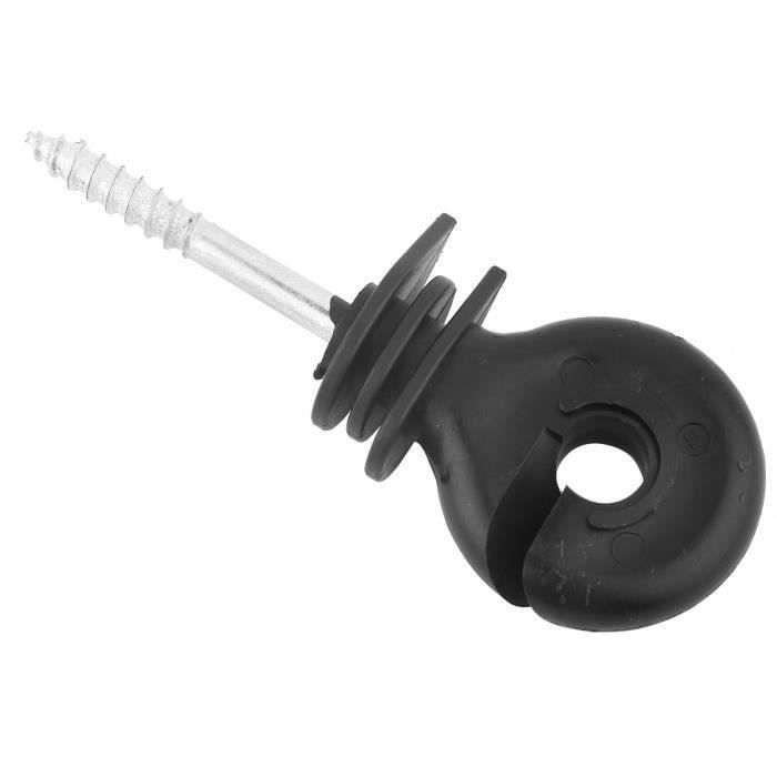 Fanguo-Isolateur annulaire à visser 50 pièces-ensemble noir vis en anneau isolants accessoires de clôture électrique pour