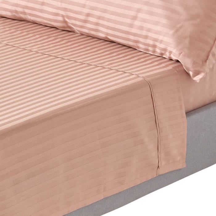 HOMESCAPES Drap Plat 100% Coton Égyptien 200 Fils - Drap De Lit Blanc 230 X 255 Cm Luxueux Et Durable
