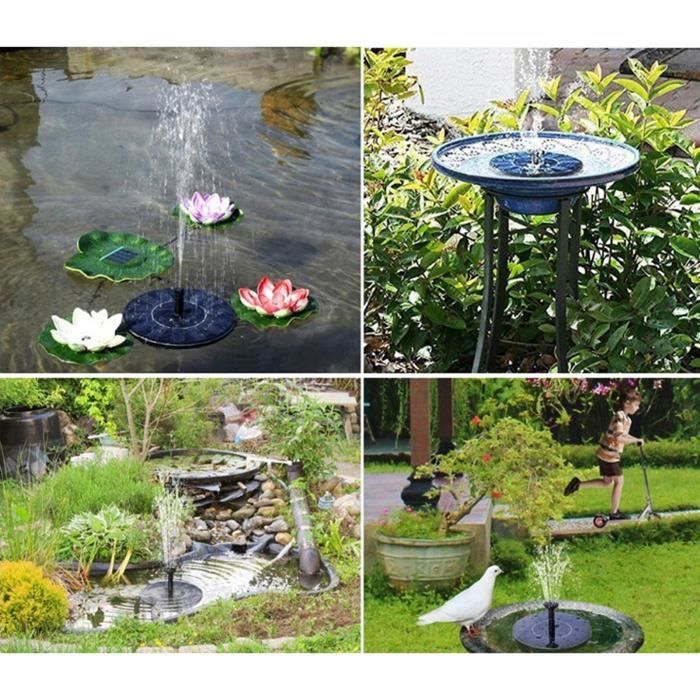 HURRISE kit de fontaine de pompe de panneau solaire Kit de fontaine d'étang de jardin de pompe de fontaine d'eau de bain d'oiseaux