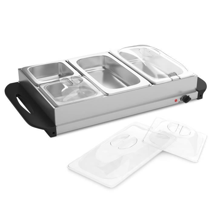 JAGO Chauffe-Plats Electriques en Acier Pratique 1,5 L et 2,5 L 