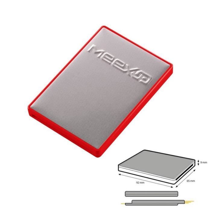 ETUI 4 CARTES MEEXUP RFID PORTE CARTE RIGIDE ANTI PIRATAGE CB ROUGE ANTHRACITE