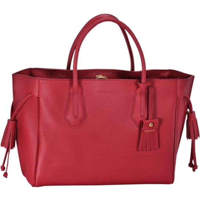 LONGCHAMP - Sac à main femme en CUIR porté main et bras - Couleur Rouge  rubis - Achat / Vente LONGCHAMP - Sac à main femm - Cdiscount