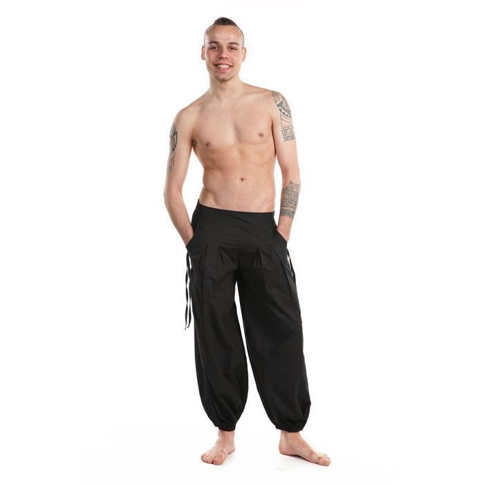 Guru-Boutique Pantalon Aladdin Pluderhose 7/8 Coton - Confortable Et Décontracté Pour Hommes