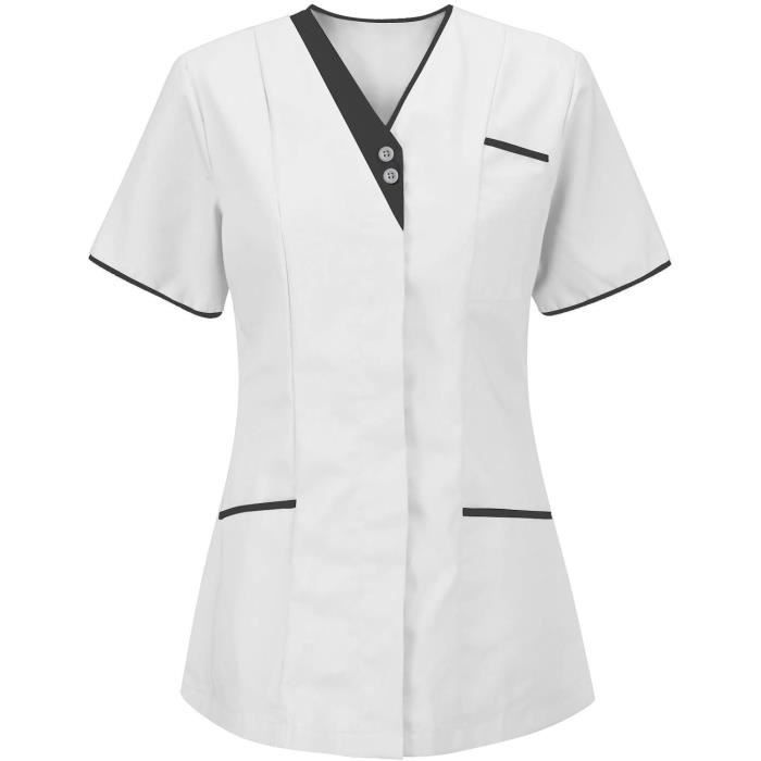 Chemisier Femme NIFE Manches Ballon Gris - Taille 44 (2XL) En Coton Mixte - Neuf Avec étiquettes