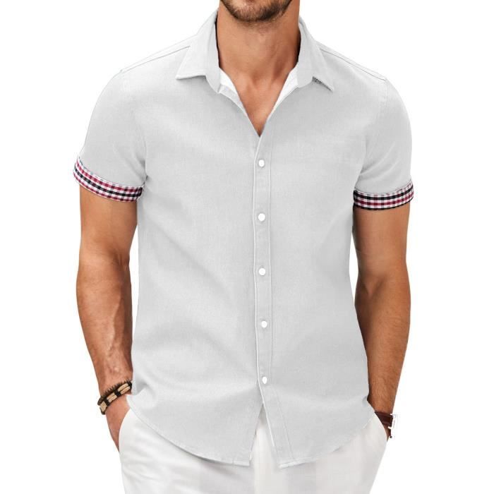 Chemise Homme Plage de Sable uni MOBIGARLAN WX32 Manches