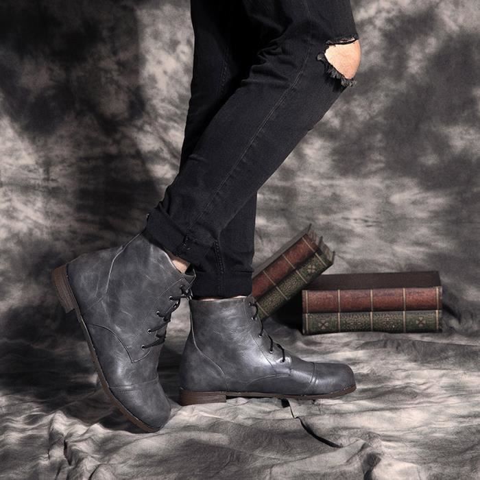 bottines homme a talon et lacets