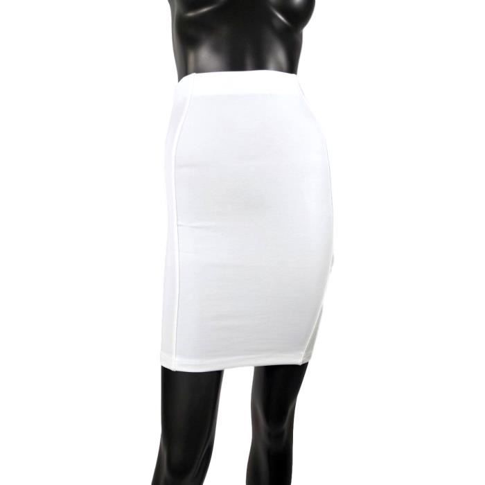 Jupe Tube Stretch - Moulante (Blanc - XL) Blanc - Cdiscount Pr??t-?�-Porter