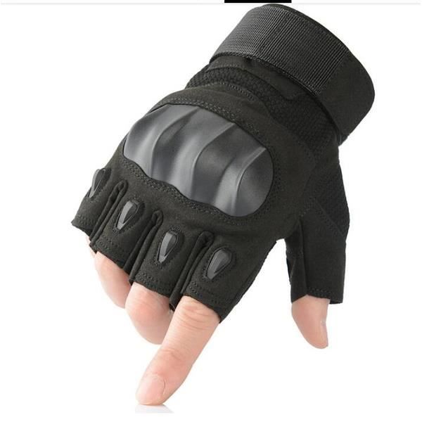 Gants Moto Sans Doigts Harssidanzar | Cuir De Chèvre | Écran Tactile | Protection Knuckle | Pour Hommes