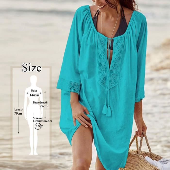 Robe Tunique Cache Cache Femme - Taille 36, Noire, Colorée, Occasion Comme Neuve