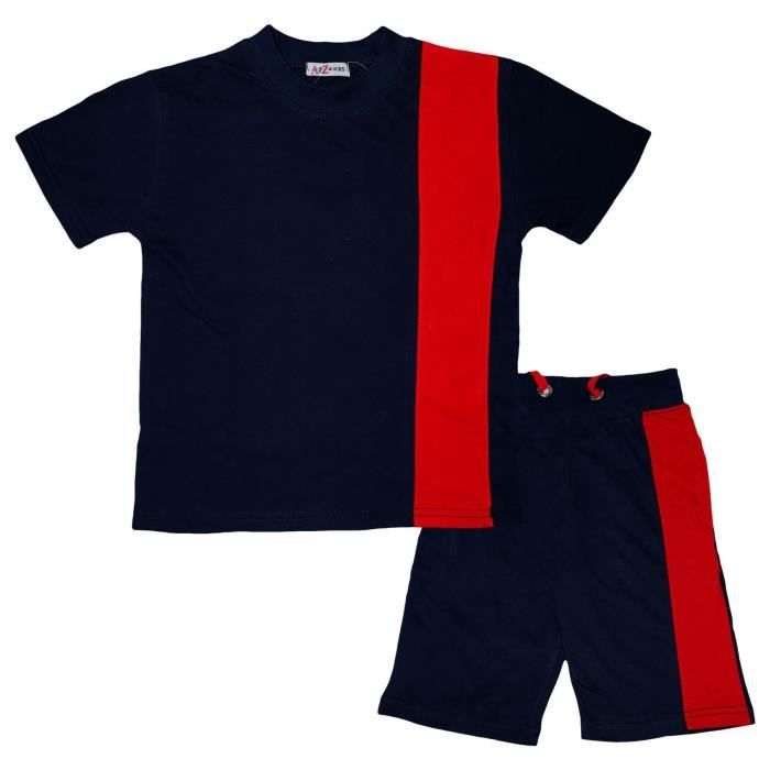 A2Z 4 Kids Outfit Set Estivo Bambini - T-shirt E Pantaloncini Corti In Cotone 100%, Colore Navy Blu Pantaloncini Bambino 10 Anni - Foto 9