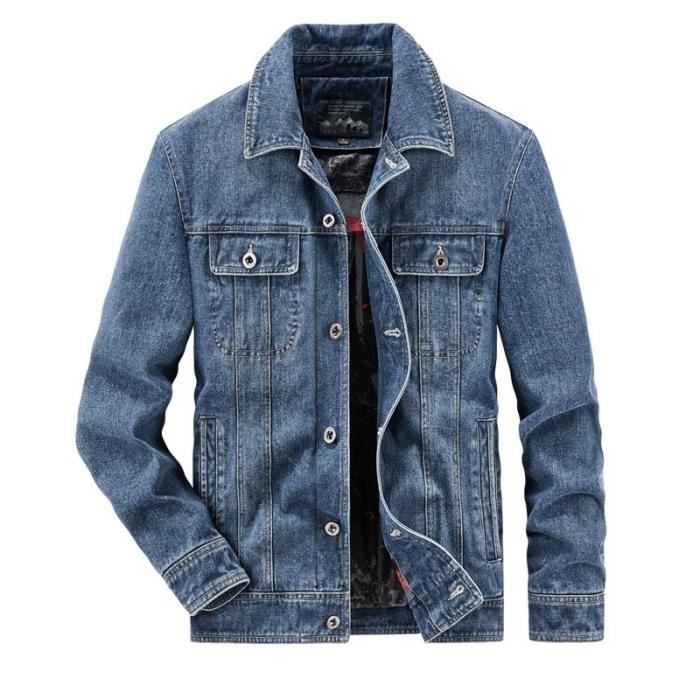 Veste en Jean Homme Mi Saison Casual Tissu Confortable Bleu - Cdiscount Pr??t-?�-Porter