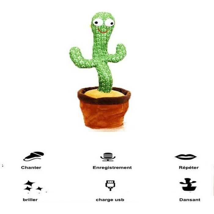 Comparer les prix de Jouet bébé cactus qui danse et répète - NIKOU - 120 chansons - Vert