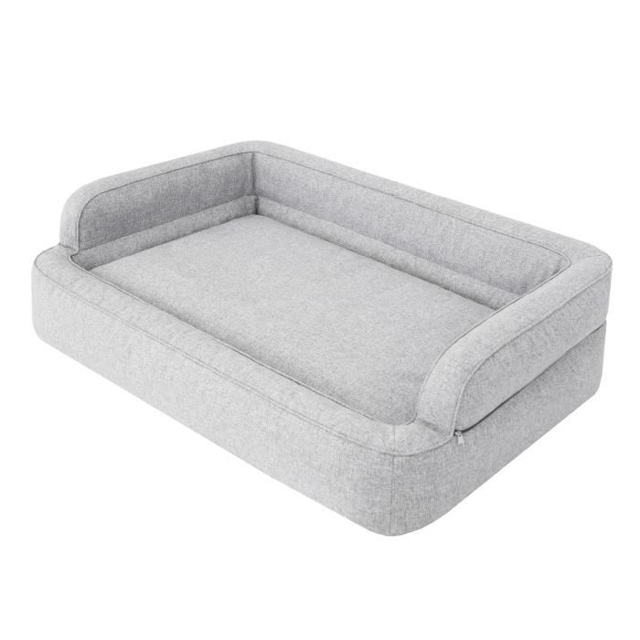 Comparer les prix de Lit pour chien, Meubles pour animaux, Lit pour chat, Housse amovible, Panier pour chien, Coussin pour chien, Cendre, XXL: 117x79 cm