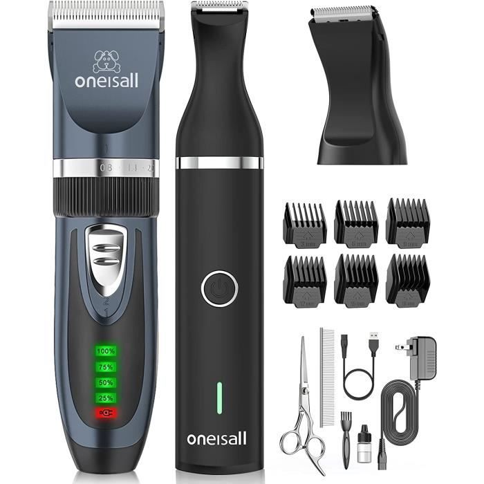 Tondeuse pour chien oneisall sans fil – silencieuse, légère, 6 guides 3–18mm at Amazon