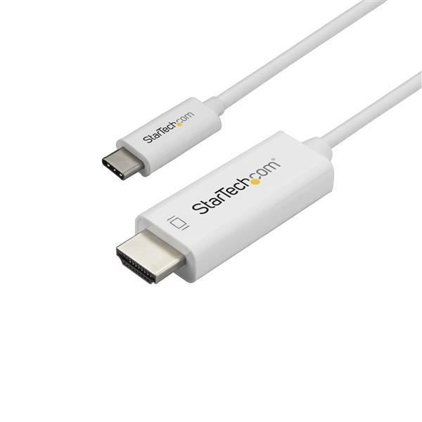 STARTECH Câble adaptateur USB-C vers HDMI 4K 60 Hz de 1 m - Blanc - première extrémité: 1 x Type C Mâle Thunderbolt 3