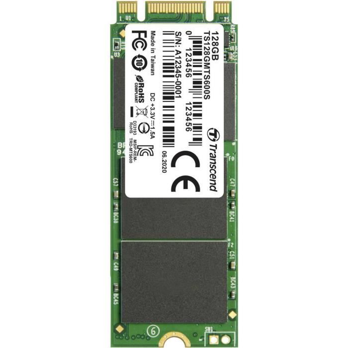 SSD interne SATA M.2 2260 Transcend 128 GB SATA 6 Gb/s TS128GMTS600S