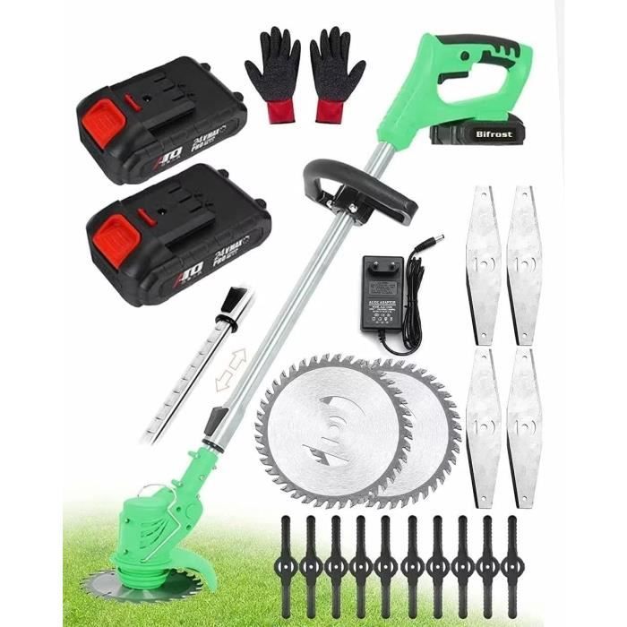 Débroussailleuse Sans Fil 4 En 1 Traumheim - Moteur Sans Balais 800W, 2 Batteries 4.0 Ah - Lames Nylon, Brosse, Trident, Scie Circulaire - 11