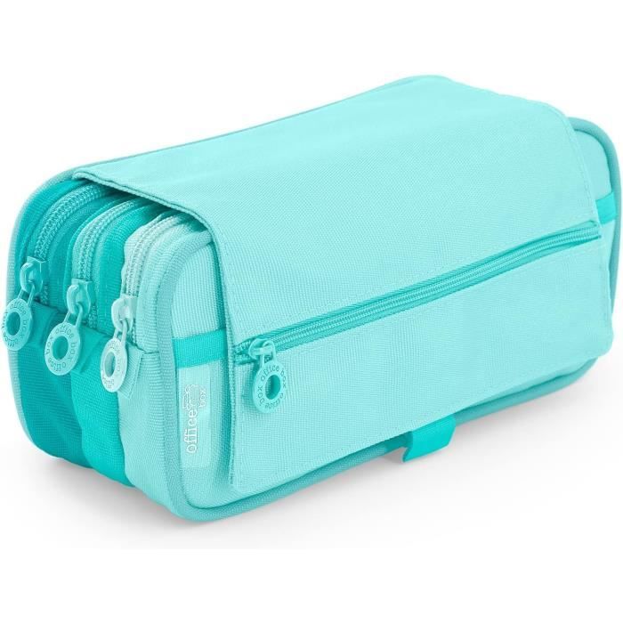 Franco Cosimo Panini RAINBOW HIGH Trousse scolaire officielle Rainbow High, 3 compartiments pour fille avec kit de papeterie, stylo effaçable bleu Frixion et fermeture à glissière pratique, 20 x 13 x