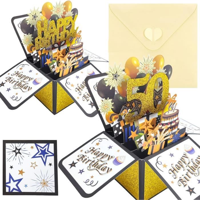Lot De 50 Cartes D’anniversaire DIY Avec Enveloppes Et Autocollants – Cartes De Vœux à Personnaliser, Pour Enfants, Hommes, Femmes, Idée Cadeau Créative