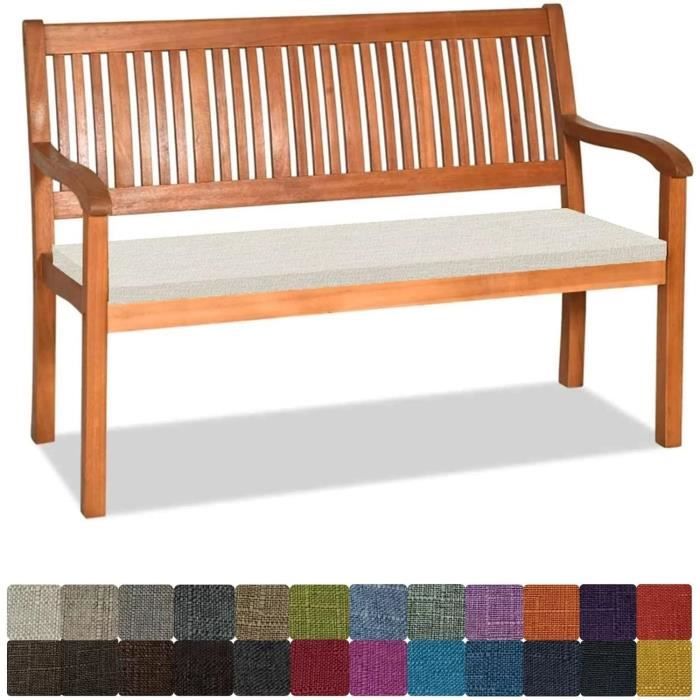 Coussin D'Assise Banc De Jardin 100 X 30 X 5 Cm – Éponge Haute Densité 45D, Tissu Lin Antidérapant, Lavable – Confort Extérieur & Intérieur
